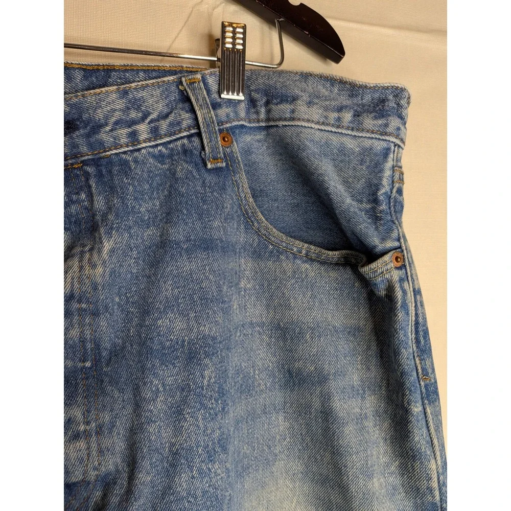 Levis 501 Button Fly Acid Wash Jeans 40X30 Mens Original Fit Straight Denim Jean